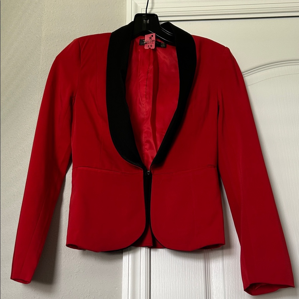 Topshop Scarlet Blazer with Ebony Lapel